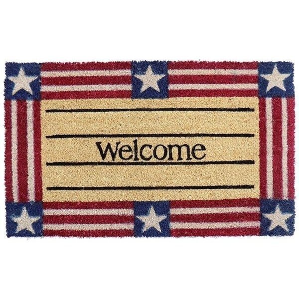 Imports Decor 534PVC Welcome Stars and Stripes Door Mat, Imports Decor Inc, Mfr#: 534PVC
